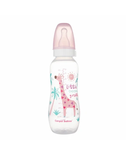 Canpol Babies Butelka wąska Africa, 330 ml - Z okrągłym smoczkiem silikonowym o szybkim przepływie - 2