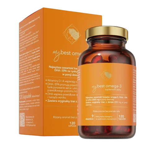 MyBest Omega-3, 120 kapsułek - Tran z dorsza wspiera odporność, pracę serca i wzrok - 1