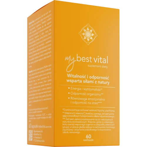 MyBest Vital, 60 kapsułek - Z różeńcem górskim, guaraną i żeń-szeniem - 1