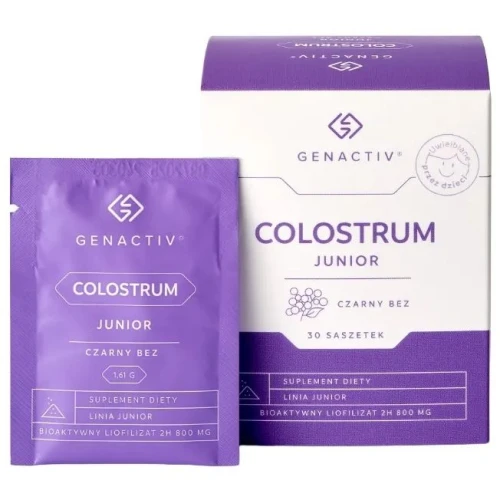 Genactiv Colostrum Junior Czarny Bez, 30 saszetek - Colostrum z dodatkiem czarnego bzu - 1