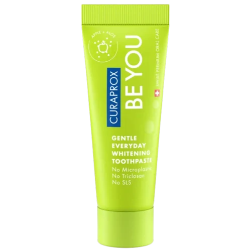 Curaprox Travel Set – zestaw podróżn pomarańczowy, 1 sztuka - Pasta Jabłko + Aloes 10 ml + szczoteczka + szczoteczki międzyzębowe - 3