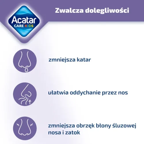 Acatar Care Kids, 0,25mg/ml, aerozol do  nosa, 15ml - Zmniejsza obrzęk, co ułatwia swobodne oddychanie przez nos - 2