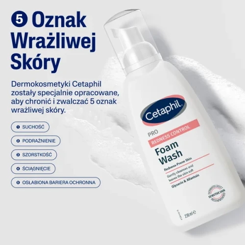 Cetaphil Pro Redness Control, pianka do mycia twarzy,  236 ml - Dla osób ze skłonnościami do zaczerwienień i trądziku różowatego - 2