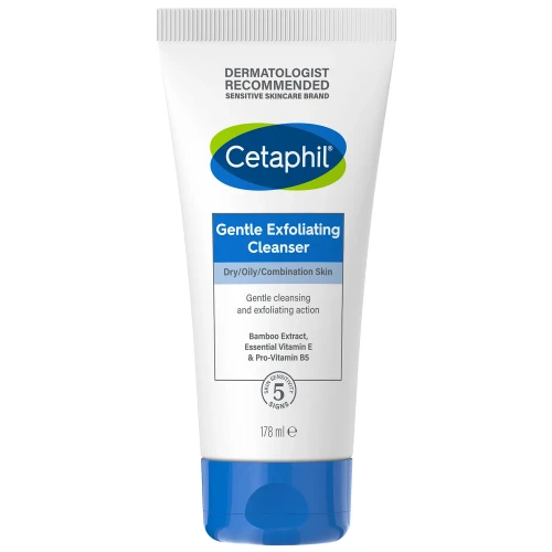 Cetaphil Delikatny żel oczyszczający do twarzy z peelingiem, 178 ml - Delikatnie oczyszcza skórę twarzy, usuwa zanieczyszczenia i nadmiar sebum - 1