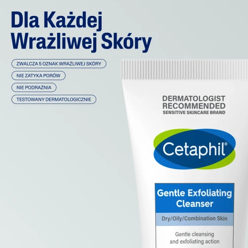 Cetaphil Delikatny żel oczyszczający do twarzy z peelingiem, 178 ml - Delikatnie oczyszcza skórę twarzy, usuwa zanieczyszczenia i nadmiar sebum - 4