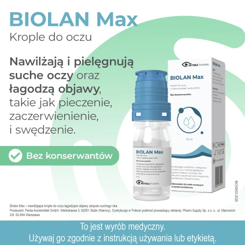 Biolan Max, krople do oczu, 10 ml - Z 0,15% hialuronianu sodu, zapewnia nawilżenie oka - 2