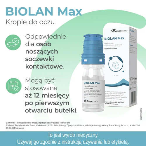Biolan Max, krople do oczu, 10 ml - Z 0,15% hialuronianu sodu, zapewnia nawilżenie oka - 3