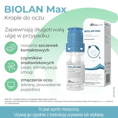 Biolan Max, krople do oczu, 10 ml - Z 0,15% hialuronianu sodu, zapewnia nawilżenie oka - 4