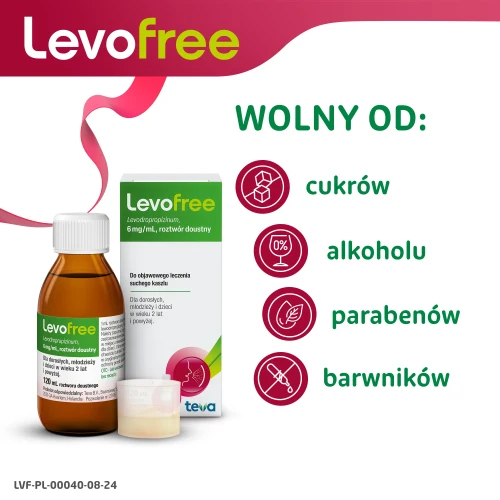 Levofree syrop 120 ml - Łagodzi objawy suchego, nieproduktywnego kaszlu - 5