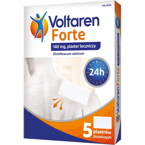 Voltaren Forte, 140 mg, 5 plastrów leczniczych - Łagodzą ból, do krótkotrwałego miejscowego stosowania - 1
