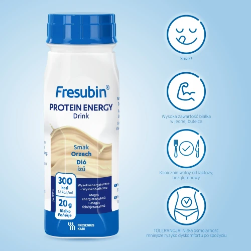 Fresubin Protein Energy Drink o smaku orzechowym, 4x200 ml - Kompletna dieta wysokoenergetyczna - 1