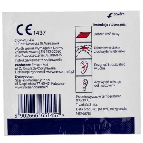 Apteczka ABC Stopery tłumiki hałasu plastyczne, 1 para - Stopery jednorazowe - 1