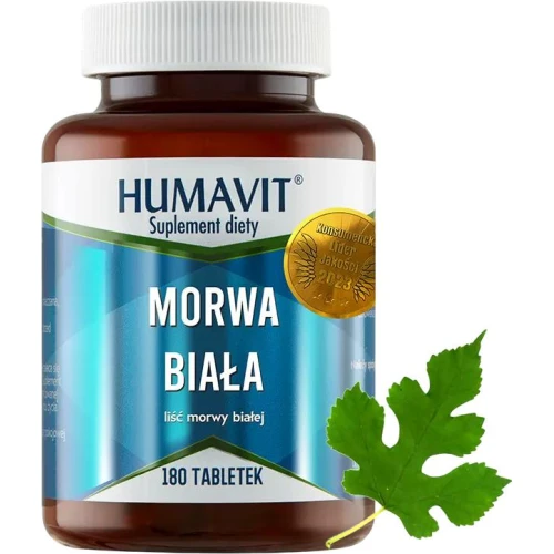 Humavit Morwa Biała, 180 tabletek - Ogranicza wzrost glukozy we krwi po posiłku - 1