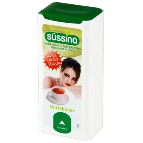 Sussina Gold Słodzik z dozownikiem, 500 tabletek - Glikozydy stewiolowe ze stewii - 1