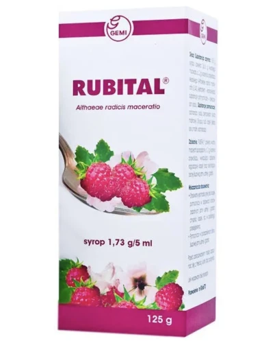 Rubital syrop, 125 g - Który łagodzi objawy podrażnień błony śluzowej jamy ustnej i gardła - 1