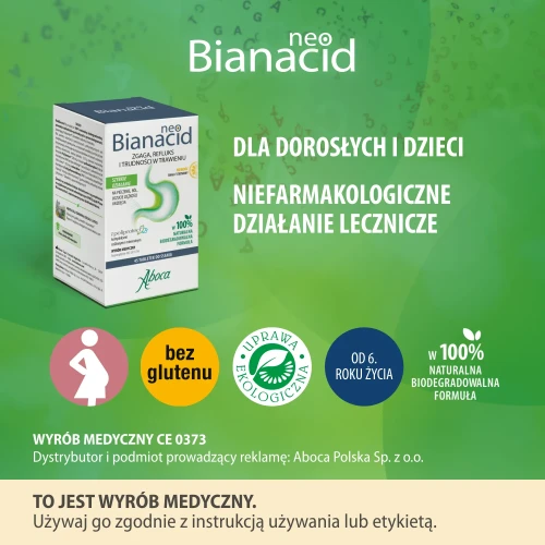 Aboca Neobianacid smak cytrynowy, 45 tabletek do ssania - Chroni błonę śluzową żołądka, naturalny preparat na zgagę - 4