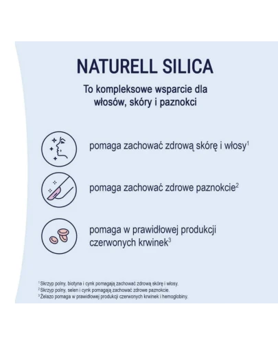 Naturell Silica, 100 tabletek - Ze skrzypem polnym, biotyną i cynkiem - 2