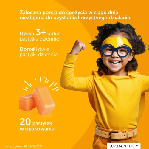 Justvit Pastylki wspierające odporność, 20 pastylek - Pomarańczowe pastylki bez cukru z cynkiem i witaminami - 5