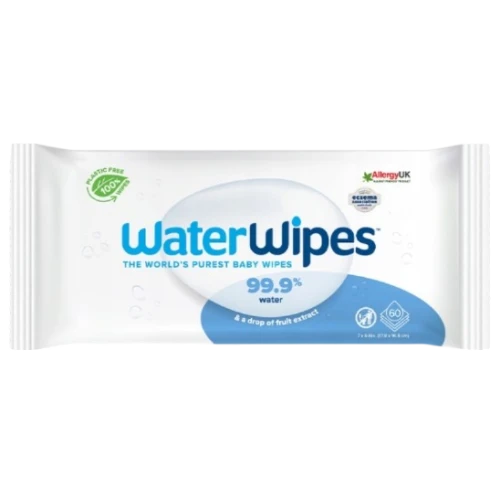 WaterWipes Bio Chusteczki nawilżane dla noworodków i niemowląt, 9 x 60 sztuk - Prosty skład wolny od aromatów, siarczanów i barwników - 1