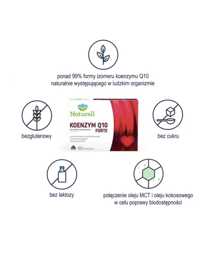 Naturell Koenzym Q10 Forte, 60 kapsułek - Suplement diety z koenzymem Q10. Dla osób po 50. roku życia. - 2