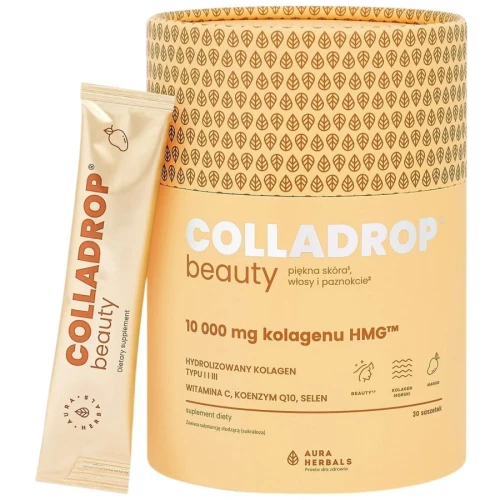Aura Herbals Colladrop Beauty kolagen HMG 10 000 mg mango, 30 saszetek - Suplement diety w saszetkach - 1