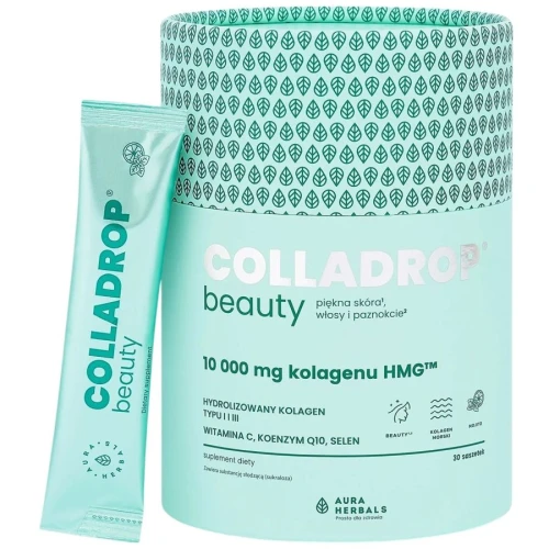 Aura Herbals Colladrop Beauty kolagen HMG 10 000 mg mojito, 30 saszetek - Zawiera substancję słodzącą (sukraloza) - 1