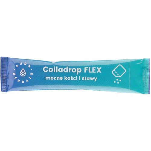 Aura Herbals Colladrop Flex Kolagen morski 5 000 mg, 30 saszetek - Kolagen morski o średniej masie cząsteczkowej 2 000 daltonów - 1