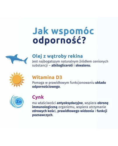 Iskial Immuno Max + Cynk, 120 kapsułek - Z olejem z wątropy rekina, witaminą D i cynkiem - 1