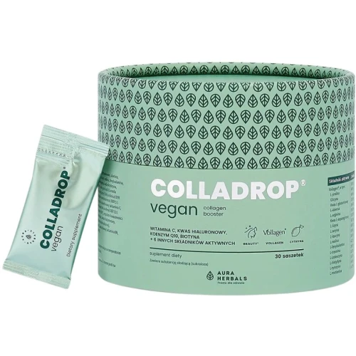 Aura Herbals Colladrop Vegan Collagen booster Vollagen 2 000 mg, 30 saszetek - Vollagen® pozyskiwany z kukurydzy, roślinna alternatywa dla kolagenu - 1