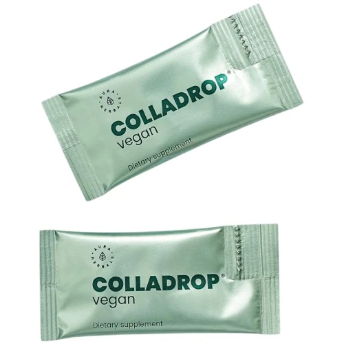 Aura Herbals Colladrop Vegan Collagen booster Vollagen 2 000 mg, 30 saszetek - Vollagen® pozyskiwany z kukurydzy, roślinna alternatywa dla kolagenu - 2