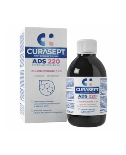Curasept ADS DNA 220 0,2% Chlorhexidine Płyn do płukania jamy ustnej, 200 ml - Wpomaga leczenie zapalenia dziąseł, do stosowania przez 7-14 dni. - 1