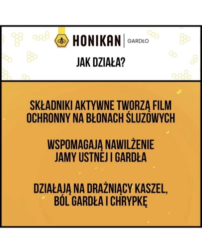 Honikan Gardło 2-fazowe pastylki do ssania smak cytrynowy, 16 sztuk - Wspomagają naturalne nawilżanie błony śluzowej jamy ustnej i gardła - 4