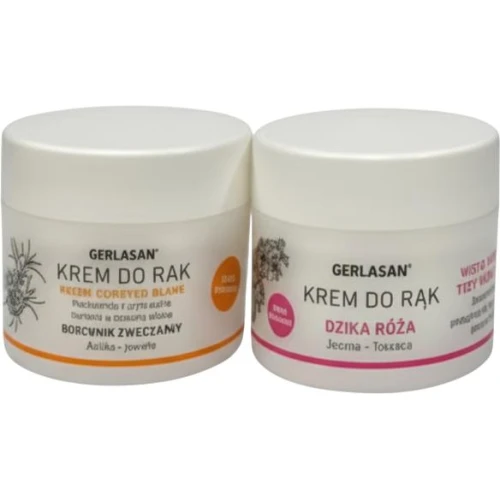 Gehwol Gerlasan krem do rąk rokitnik, 50ml + krem do rąk róża, 50ml - Zestaw do pielęgnacji suchych i szorstkich dłoni - 3