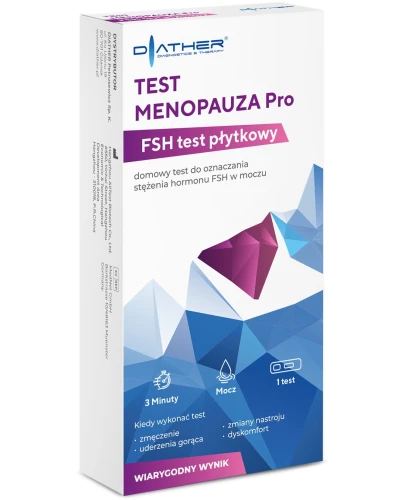 Diather Test Menopauza Pro FSH test płytkowy, 1 sztuka - Pomocny w określaniu fazy menopauzy - 1