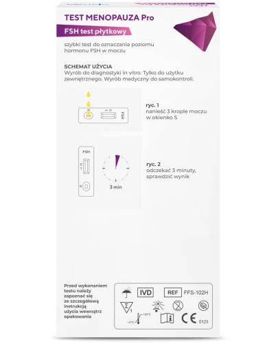 Diather Test Menopauza Pro FSH test płytkowy, 1 sztuka - Pomocny w określaniu fazy menopauzy - 2