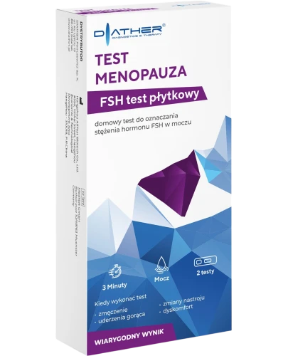 Diather Test Menopauza FSH test płytkowy, 2 sztuki - Precyzyjny test płytkowy dla kobiet w okresie przekwitania - 1