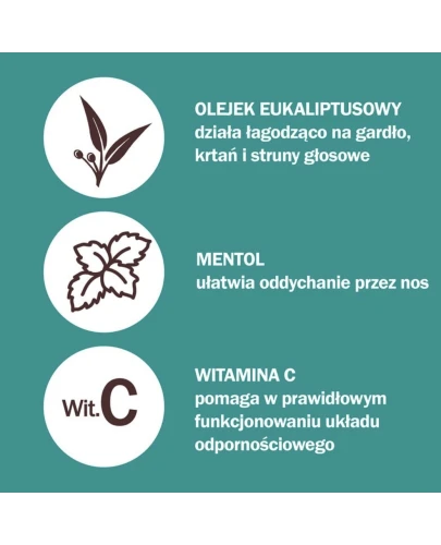 Herbitussin Intense, 10 pastylek do ssania  - Z mentolem i olejkiem eukaliptusowym - 2