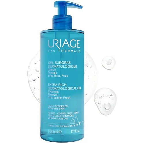 Uriage Eau Thermale Dermatologiczny żel do mycia, 500 ml - Do codziennego oczyszczania i odświeżania każdego typu skóry - 1