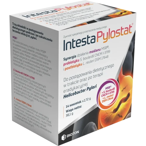 Intesta Pylostat saszetki, 14 sztuk - Do postępowania dietetycznego w zakażeniu H. pylori - 1