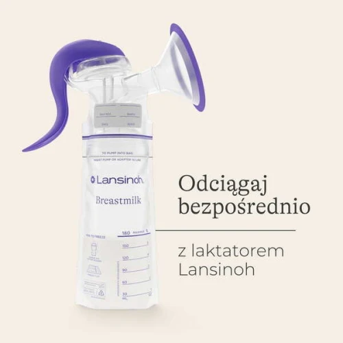 Lansinoh Woreczki do przechowywania pokarmu, 25 sztuk - Sterylne woreczki na mleko matki - 1