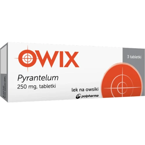 Pyrantelum Owix 250mg tabletki, 3 sztuki - Lek przeciwpasożytniczy stosowny w leczeniu zakażenia jelitowego owsikami - 2