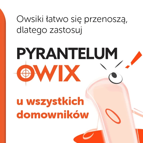 Pyrantelum Owix 250mg tabletki, 3 sztuki - Lek przeciwpasożytniczy stosowny w leczeniu zakażenia jelitowego owsikami - 6
