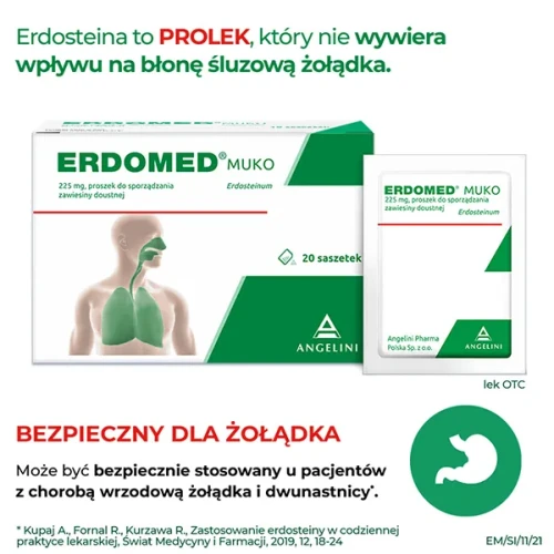 Erdomed Muko proszek do sporządzania zawiesiny doustnej, 20 saszetek - Z erdosteiną, rozrzedza i ułatwia wykrztuszanie - 5