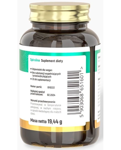 Noble Health Spirulina, 60 kapsułek - Z algą morską o dużej zawartości białka - 1