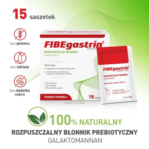 FIBEgastrin, 15 saszetek  - Z rozpuszczalnym błonnikiem prebiotycznym - 3