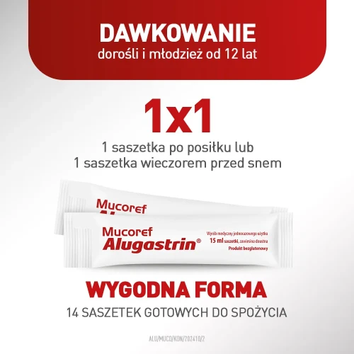 Alugastrin Mucoref, 14 saszetek -  Z ekstraktami roślinnymi, które wspomagają leczenie leczeniu refluksu  - 6