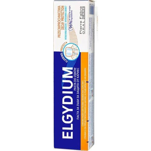Elgydium Przeciwpróchnicowa pasta do zębów, 75 ml - Pasta do zębów z kompleksem Fluorinol Protect + - 1