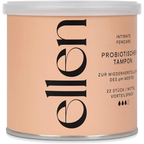 Ellen Normal tampony priobiotyczne, 22 sztuki - Delikatna pielęgnacja i komfort przez cały cykl - 1