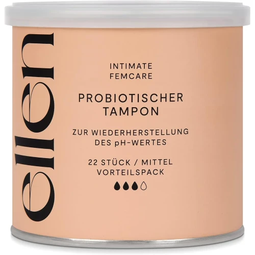Ellen Normal tampony priobiotyczne, 22 sztuki - Delikatna pielęgnacja i komfort przez cały cykl - 2
