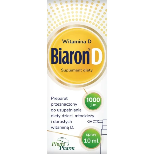 Biaron D, 1000j.m. spray doustny, 10 ml - Suplement diety z witaminą D  dla dzieci powyżej 4. roku życia - 1
